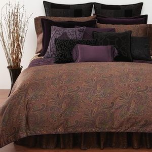 RARE Ralph Lauren  NEW BOHEMIAN Paisley Purple Green Floral DUVET & 2 KING SHAMS